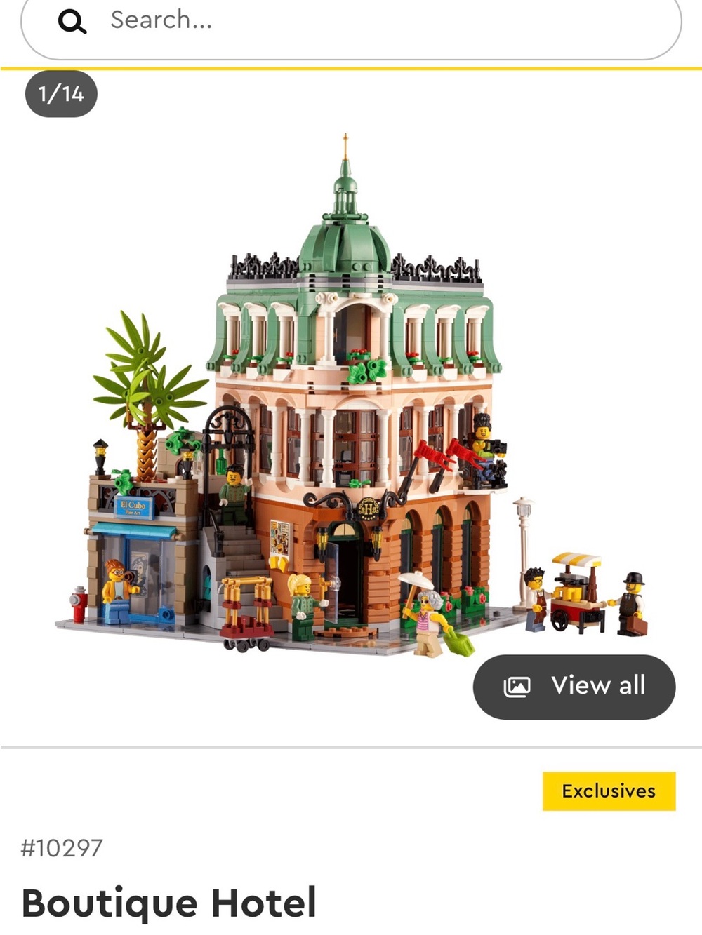 LEGO Boutique Hotel in Green, Tan & White - Picture 2 of 3
